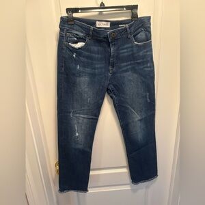 DL1969 Mara dark Indigo distressed cropped jeans size 31